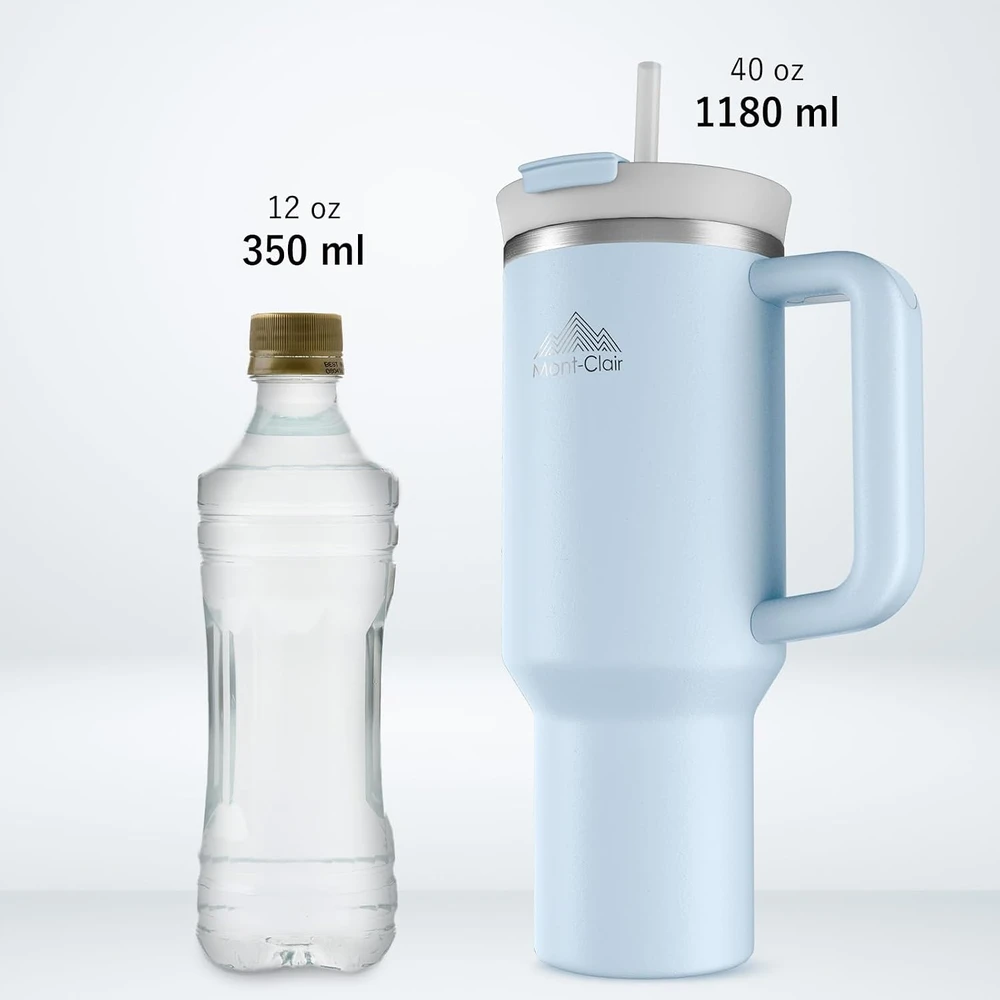 Mont-Clair termopuodelis su šiaudeliu, 1 l, nerūdijančiojo plieno, Mont-Clair Tumbler
