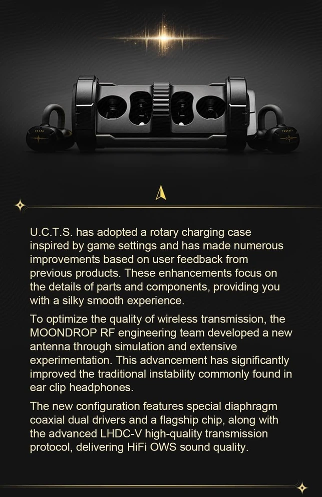 Moondrop belaidės į ausis dedamos ausinės Bluetooth 6.0 su hibridiniais tvarkykliais MD-OWS-014