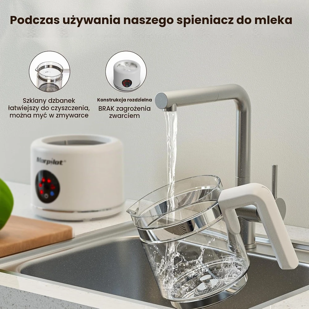 morpilot automatinis pieno plakiklis 6 viename, 500 ml, 600 W, stiklinis HS010-G