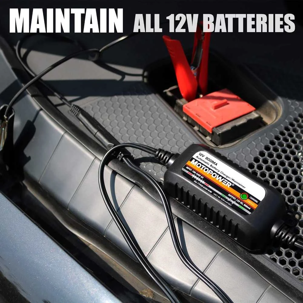 MOTOPOWER 12 V 800 mA automatinis akumuliatorių įkroviklis MP00205C