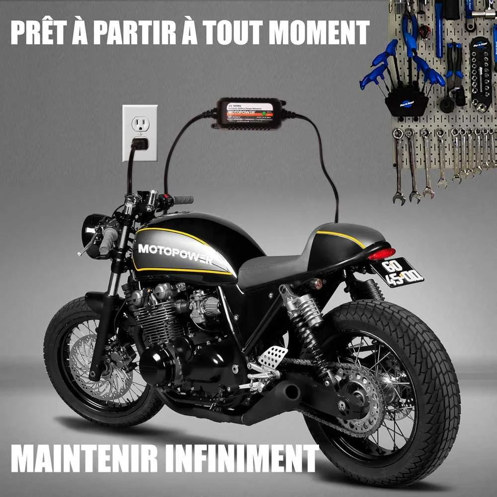 MOTOPOWER 12 V 800 mA automatinis akumuliatorių įkroviklis MP00205C