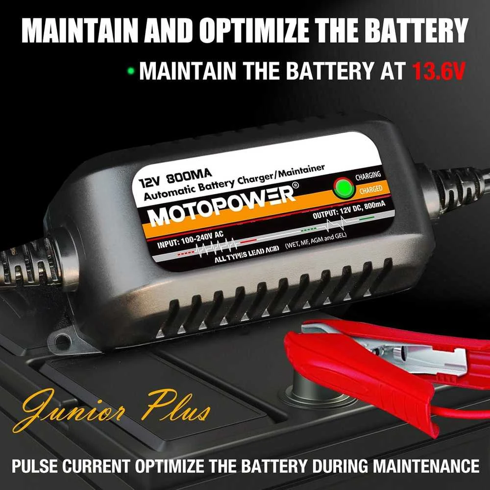 MOTOPOWER 12 V 800 mA automatinis akumuliatorių įkroviklis MP00205C