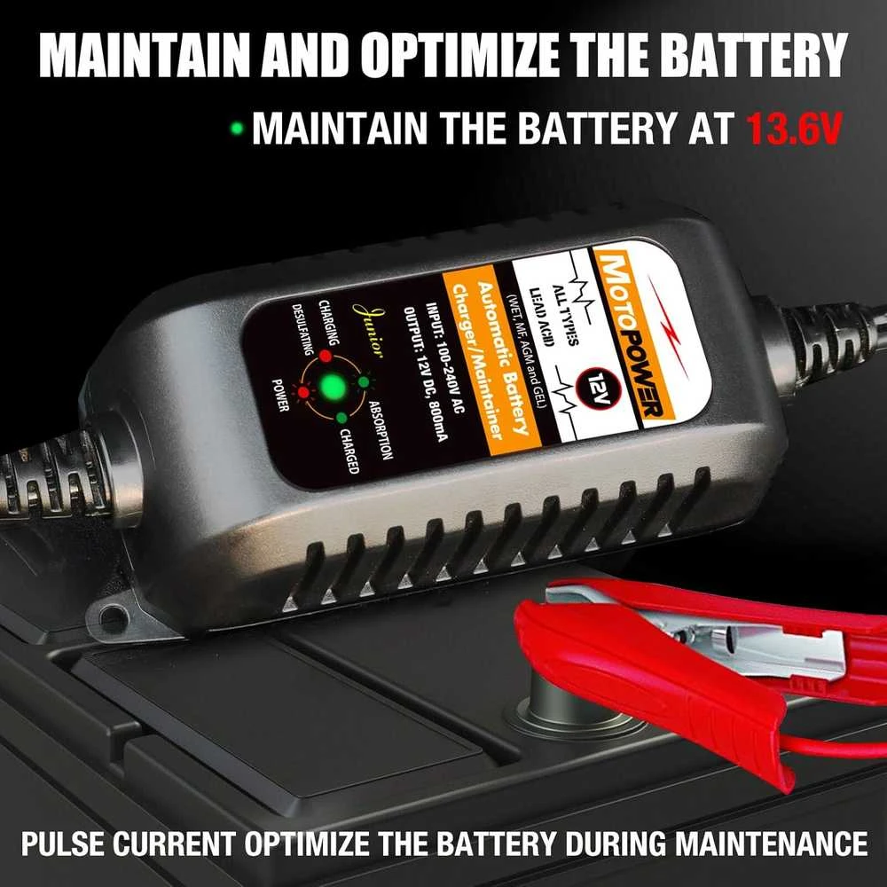 MOTOPOWER 12V 800mA automatinis akumuliatorių įkroviklis MP00205A
