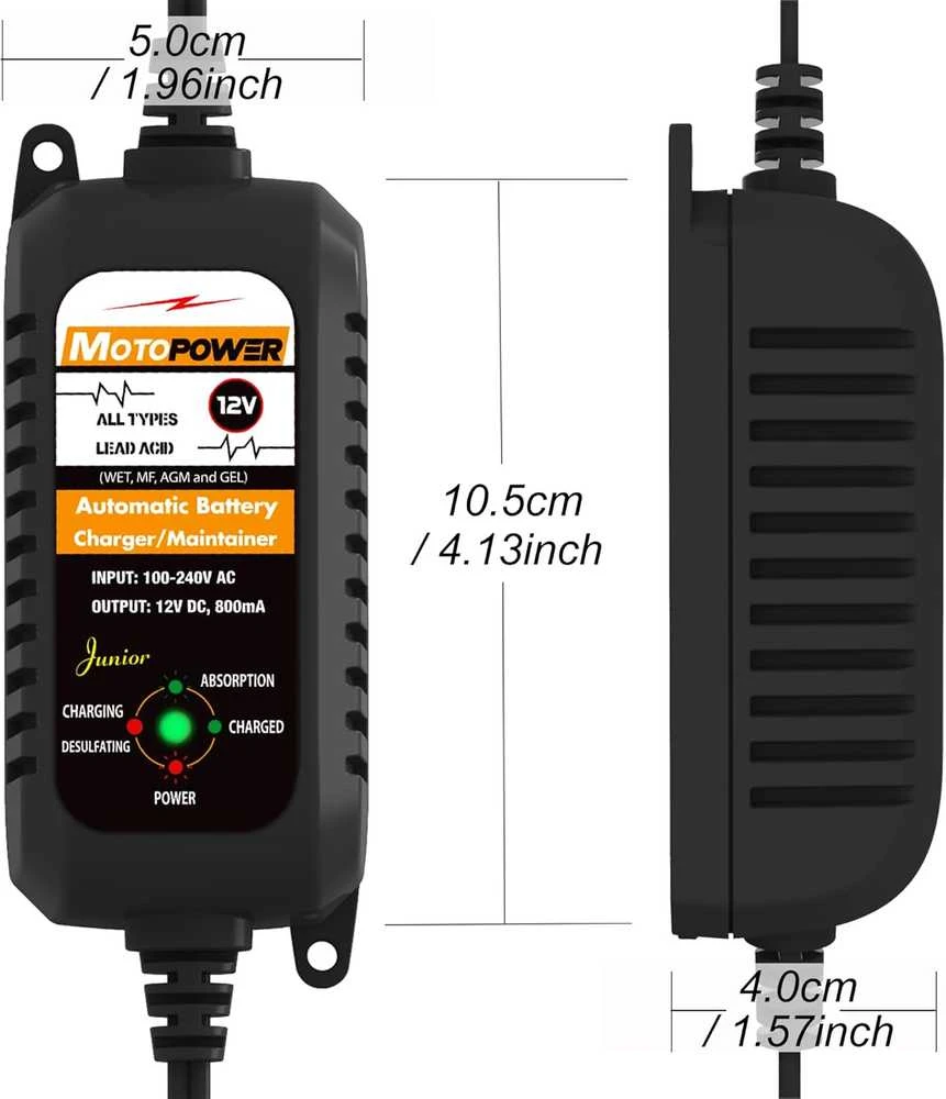 MOTOPOWER 12V 800mA automatinis akumuliatorių įkroviklis MP00205A