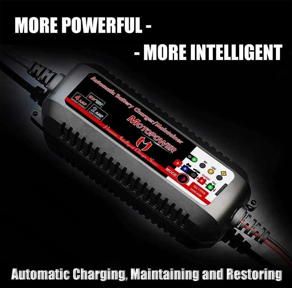 MOTOPOWER akumuliatorių įkroviklis 6V/12V 4A su automatiniu režimu ir atkūrimo funkcija MP00207-FR