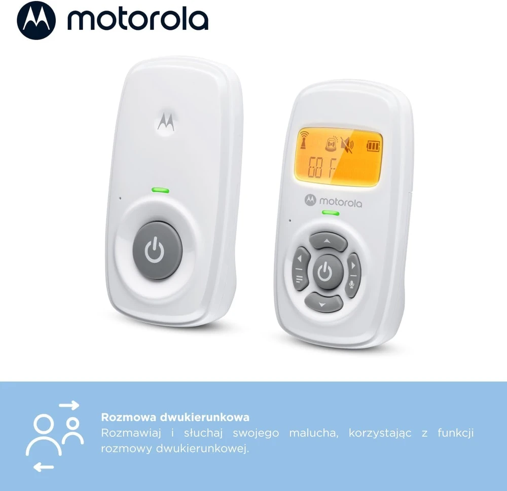 Motorola Nursery garso auklė AM24 su DECT ryšiu, LCD ekranu ir 300 m veikimo nuotoliu