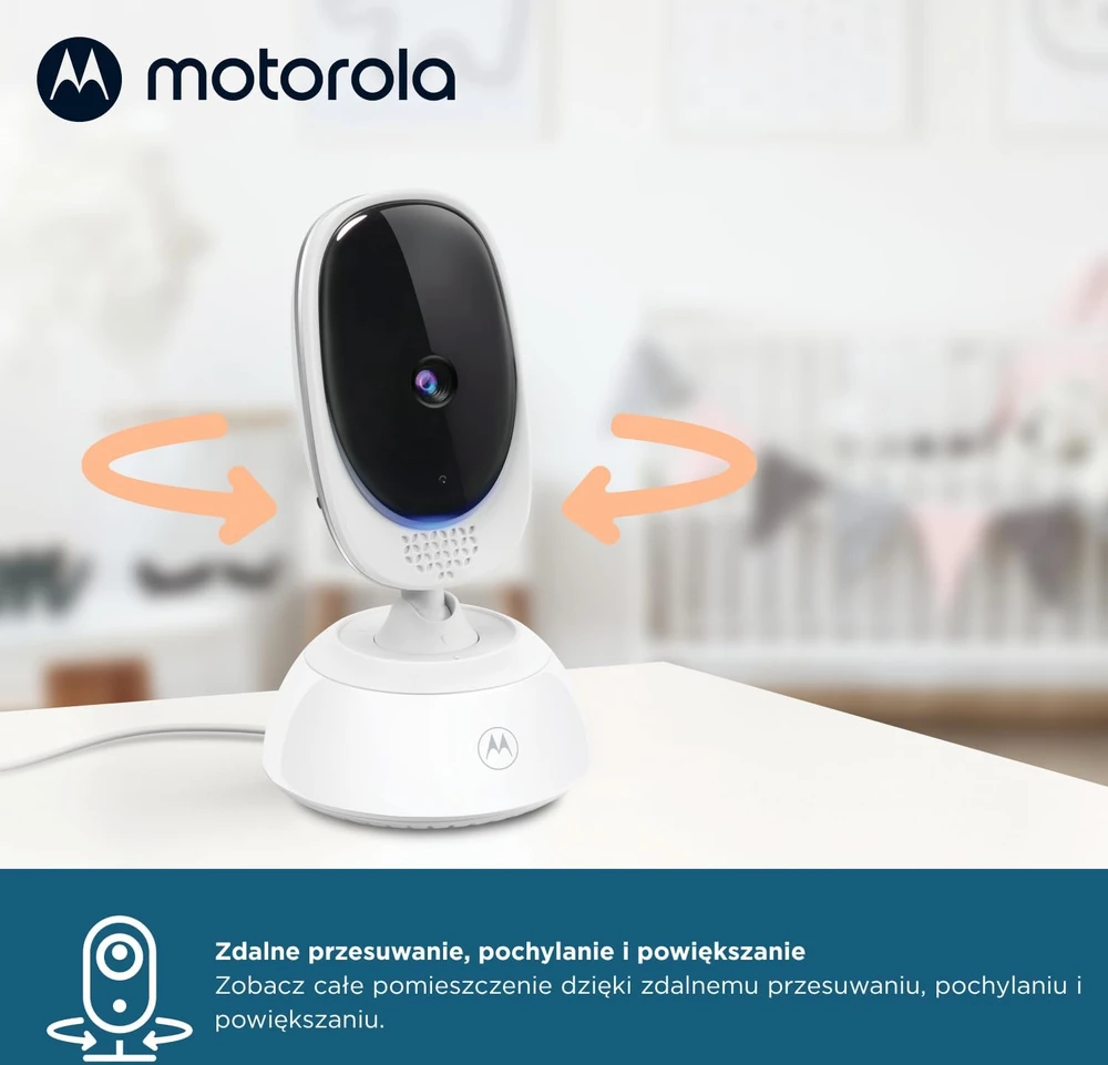 Motorola Nursery vaizdo auklė VM75 su 5 colių ekranu, kamera ir 2,4 GHz FHSS ryšiu