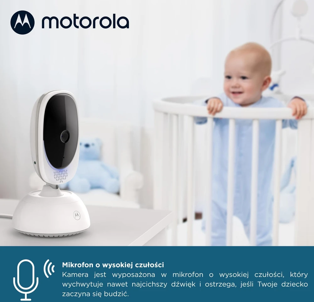 Motorola Nursery vaizdo auklė VM75 su 5 colių ekranu, kamera ir 2,4 GHz FHSS ryšiu