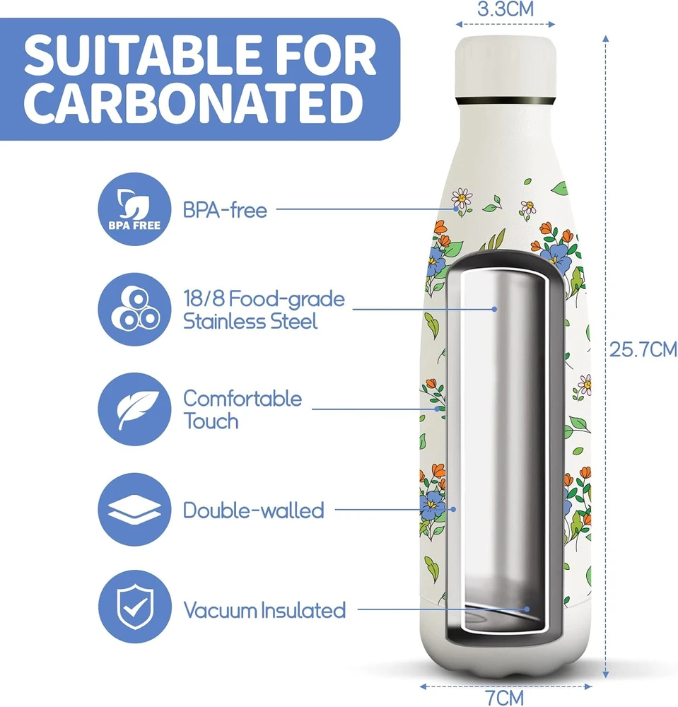 Gertuvė Motswedi termoizoliacinis nerūdijančiojo plieno vandens butelis 500 ml MO-3D-500ML-KLB-052-FFY