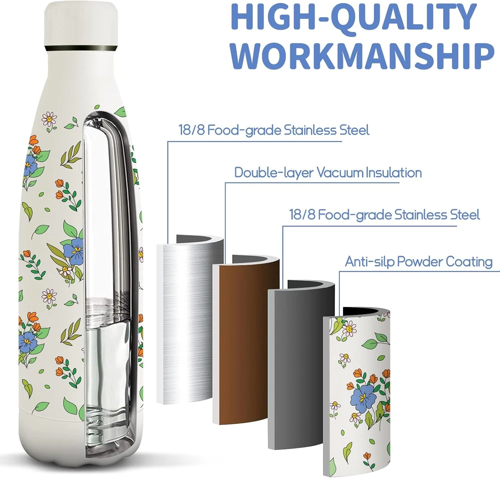 Gertuvė Motswedi termoizoliacinis nerūdijančiojo plieno vandens butelis 500 ml MO-3D-500ML-KLB-052-FFY