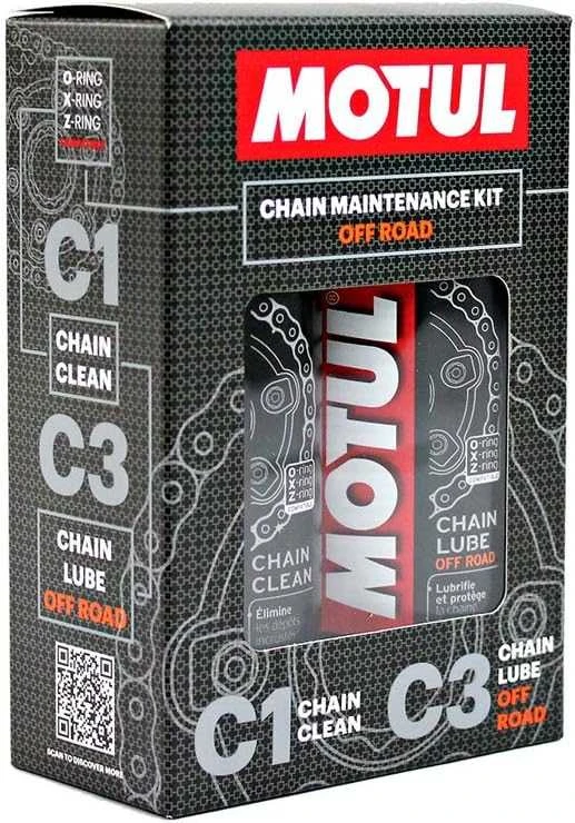 Motul grandinės valiklis ir tepimo priemonė motociklams, 2 x 400 ml, MC Care C1+C3 rinkinys