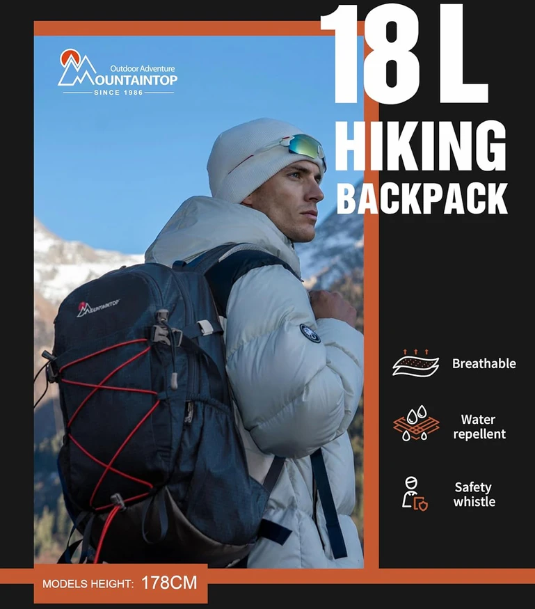 Mountaintop turistinė kuprinė 18 l, iš nailono, mėlyna, unisex