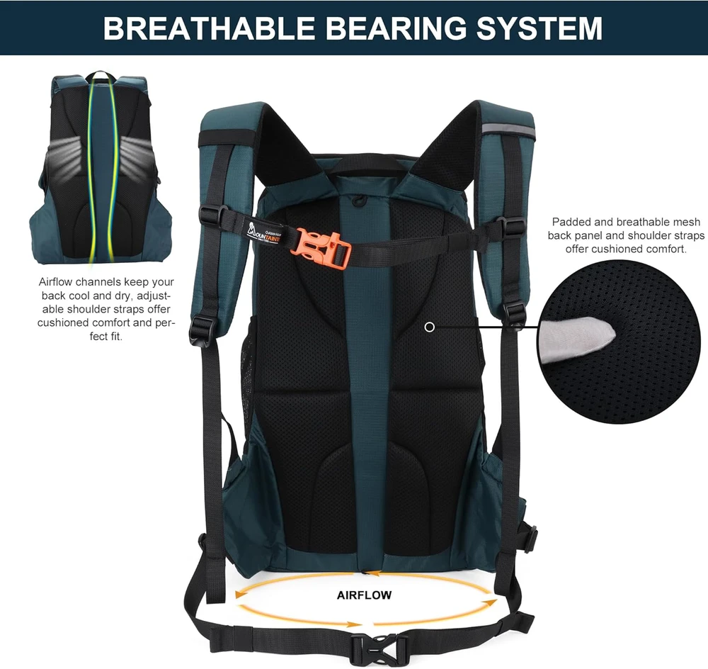 MOUNTAINTOP turistinė kuprinė 40 l, poliesterio, lietaus uždangalas, unisex, YLM6413IIbaolan