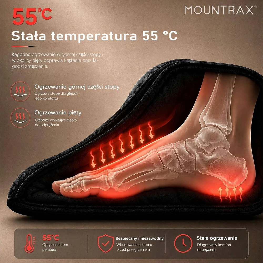 MOUNTRAX pėdų masažuoklis Shiatsu su šildymu ir nuotolinio valdymo pultu FM-001