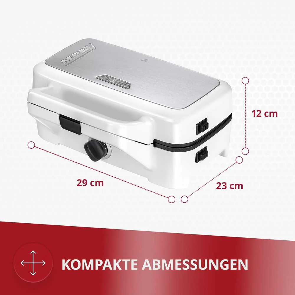 Sumuštinių keptuvas MPM sumuštinių keptuvė 3in1, 1200 W, su keičiamomis plokštelėmis, nerūdijančio plieno korpusas, MOP-33M
