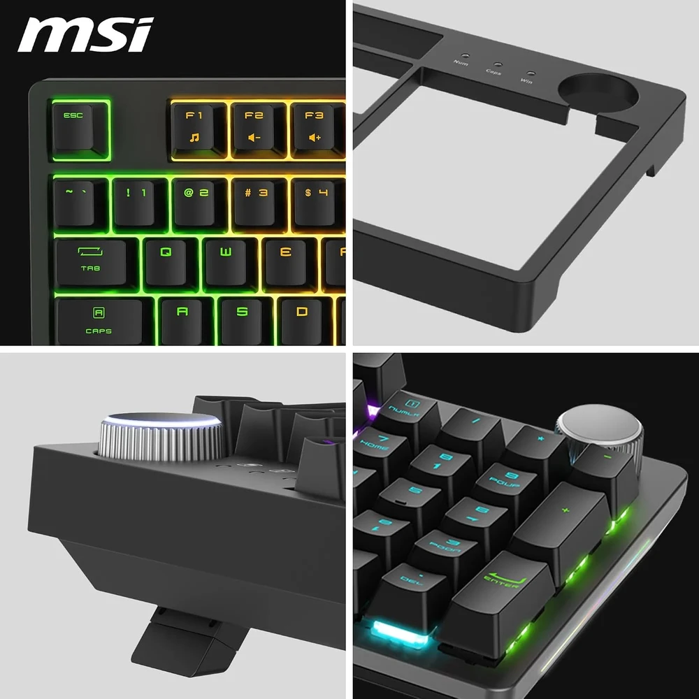 MSI Forge GK320 Raudona FR mechaninė žaidimų klaviatūra su AZERTY išdėstymu, RGB, USB 2.0