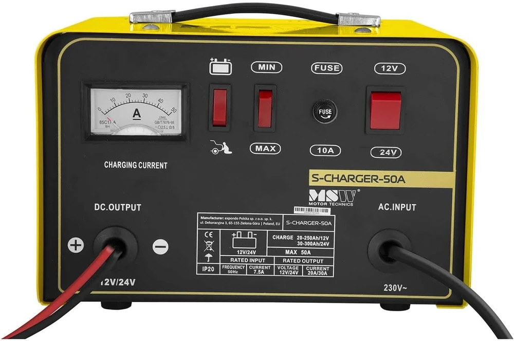MSW Motor Technics automobilinių akumuliatorių įkroviklis 12/24 V 30 A S-CHARGER-50A
