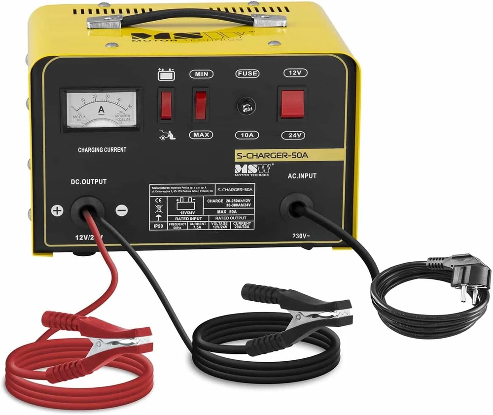 MSW Motor Technics automobilinių akumuliatorių įkroviklis 12/24 V 30 A S-CHARGER-50A