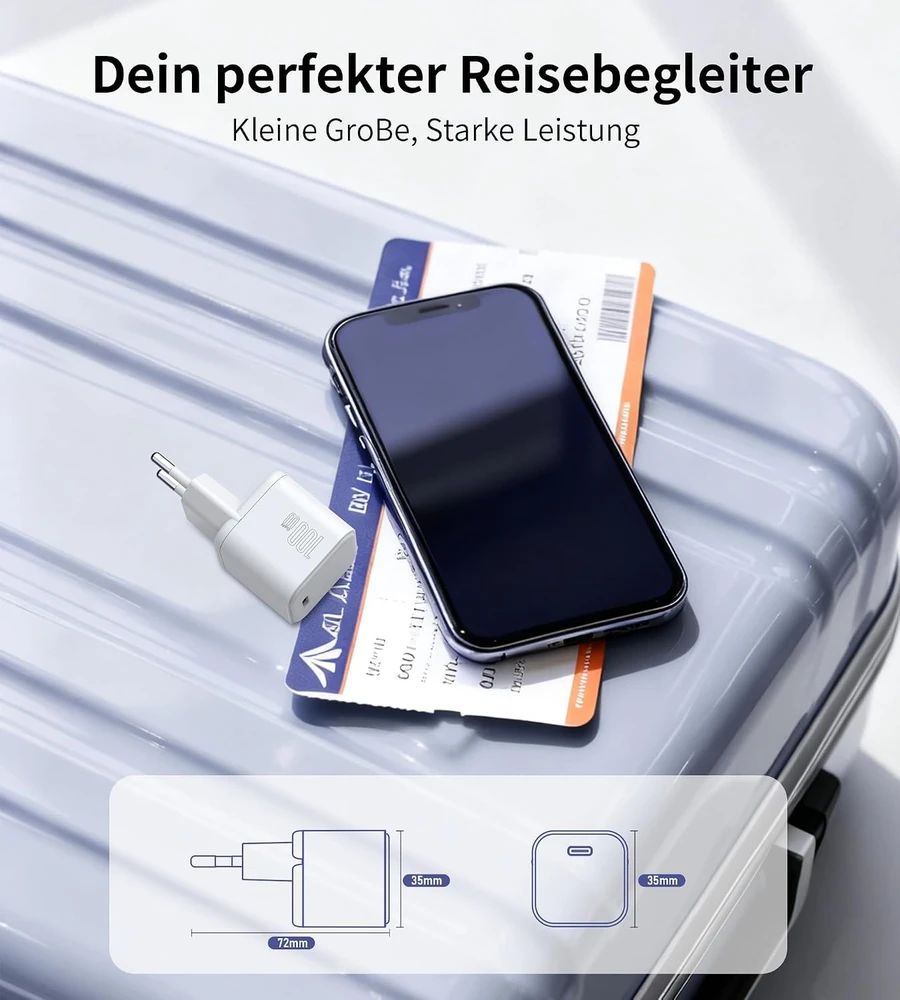 Mukiya 100 W GaN USB-C tinklo įkroviklis su PD 3.0 ir PPS, PD9031-EU