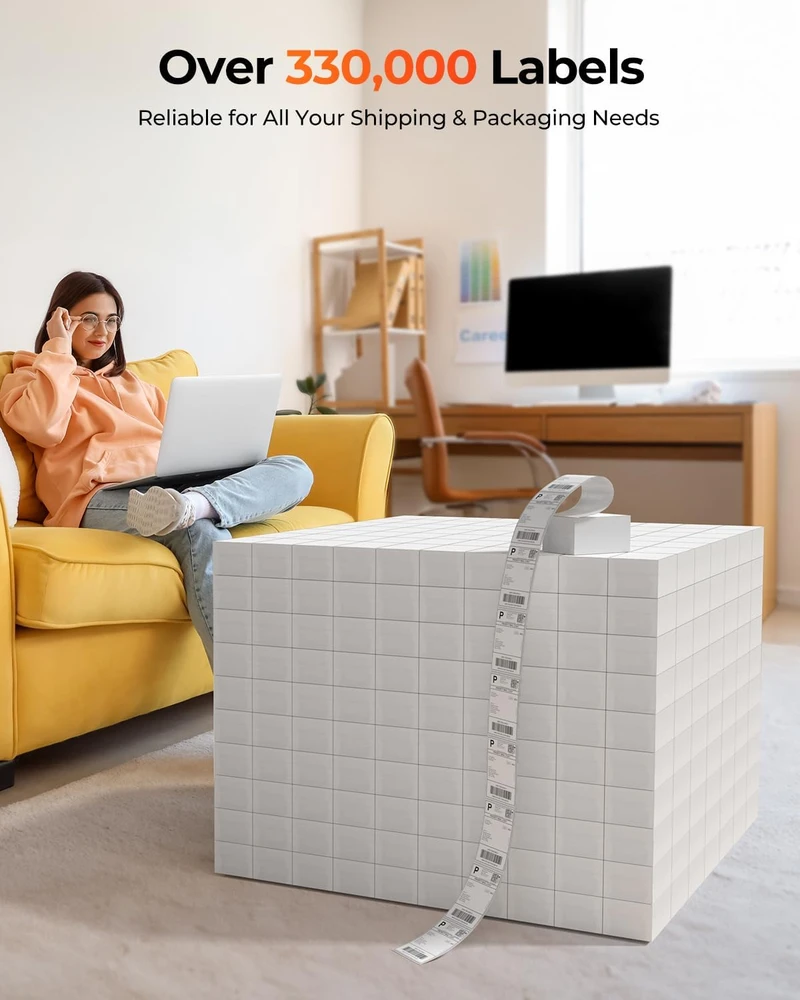 MUNBYN termininė etikečių spausdintuvas Bluetooth, 203 dpi, 4x6 colių, suderinamas su iOS, Android, Mac, Windows, juodas, MU-ITPP130B-BK-EU