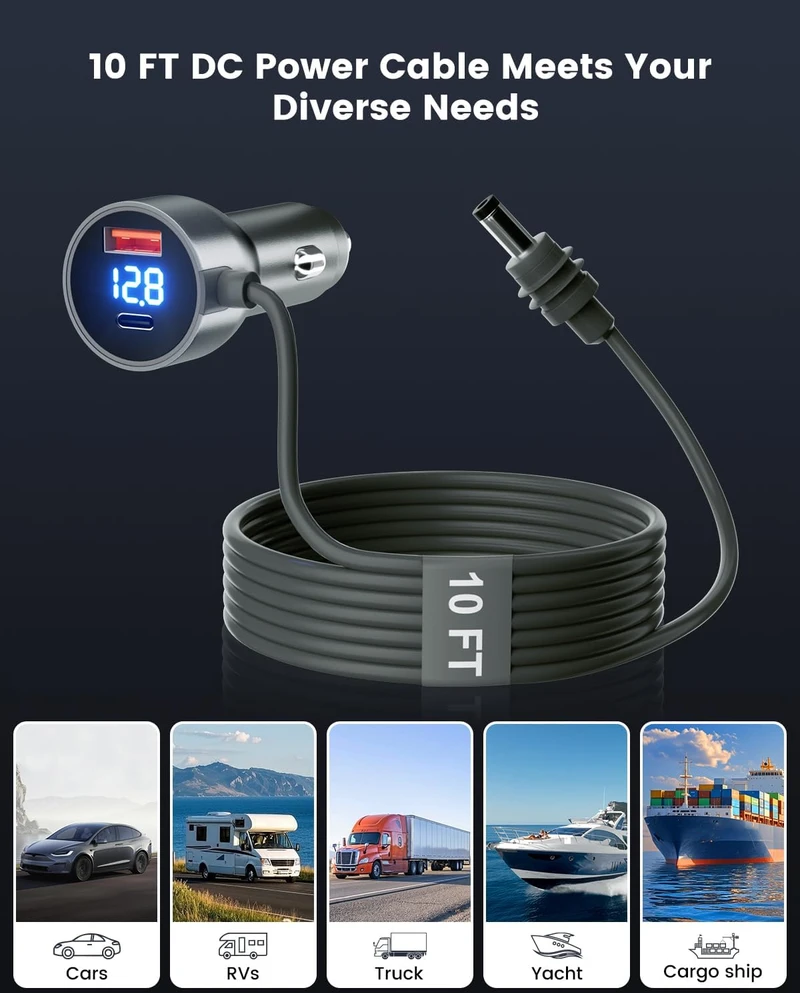 MWIN automobilinis maitinimo adapteris Starlink Mini su USB-C ir USB-A, 30 W, 3 m, CS--A301