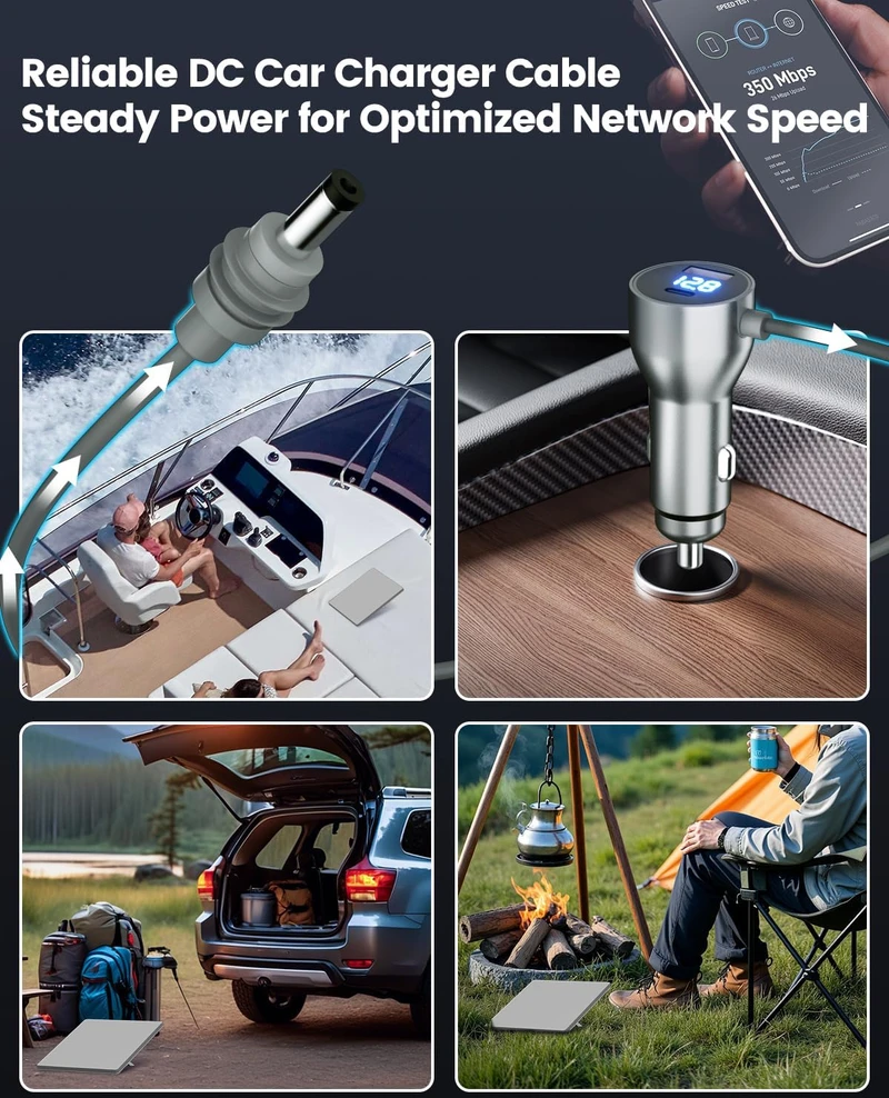 MWIN automobilinis maitinimo adapteris Starlink Mini su USB-C ir USB-A, 30 W, 3 m, CS--A301