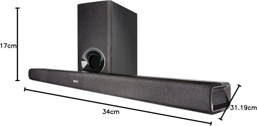 Soundbar namų kino sistema su beviele žemų dažnių kolonėle Denon DHT-S316