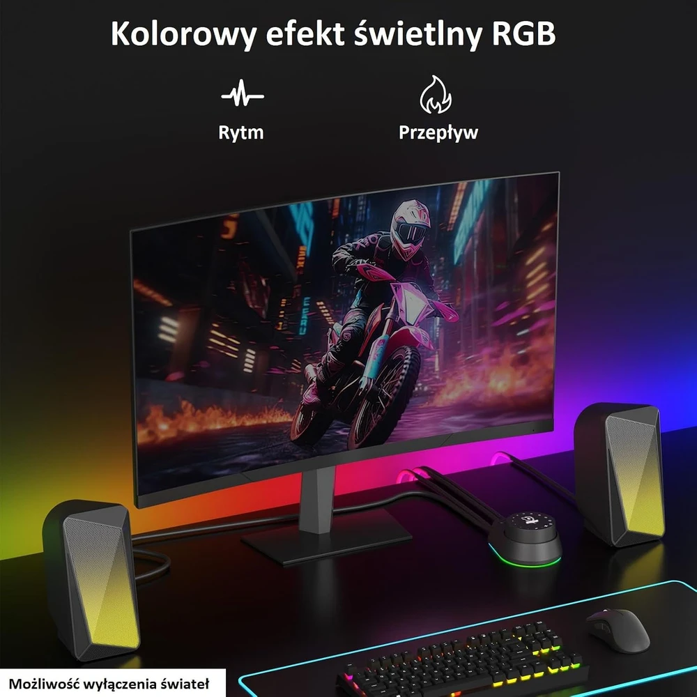 Namų kino sistema SOULION kompiuterinė garso juosta Bluetooth, AUX 3,5 mm, USB, LED, 10 W C30BK