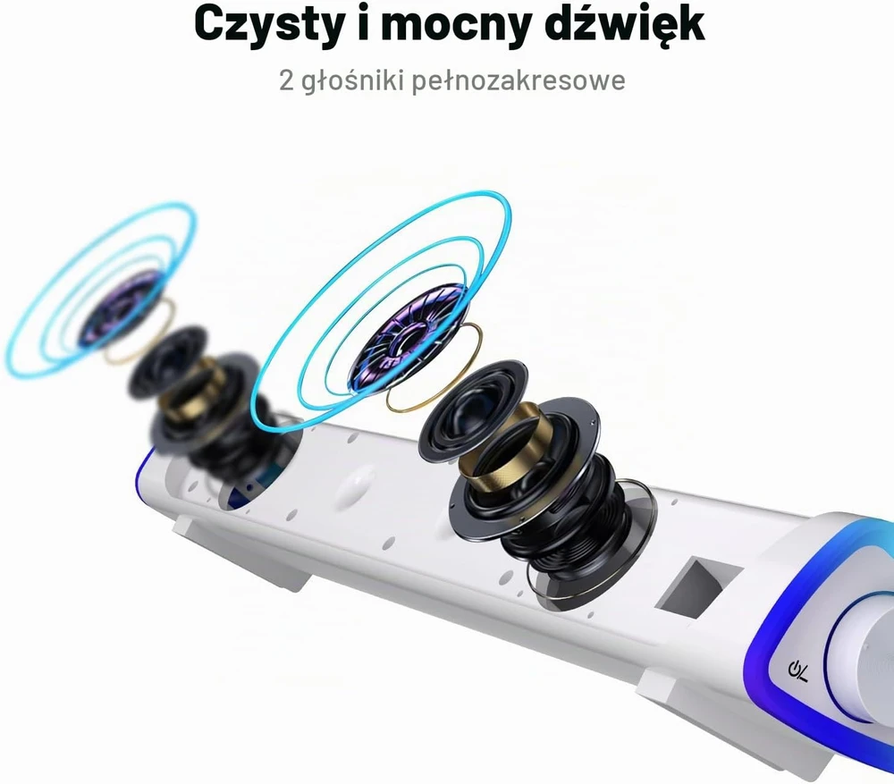 Namų kino sistema SOULION kompiuterio garso juosta R30 su LED apšvietimu, USB ir 3,5 mm jungtimis