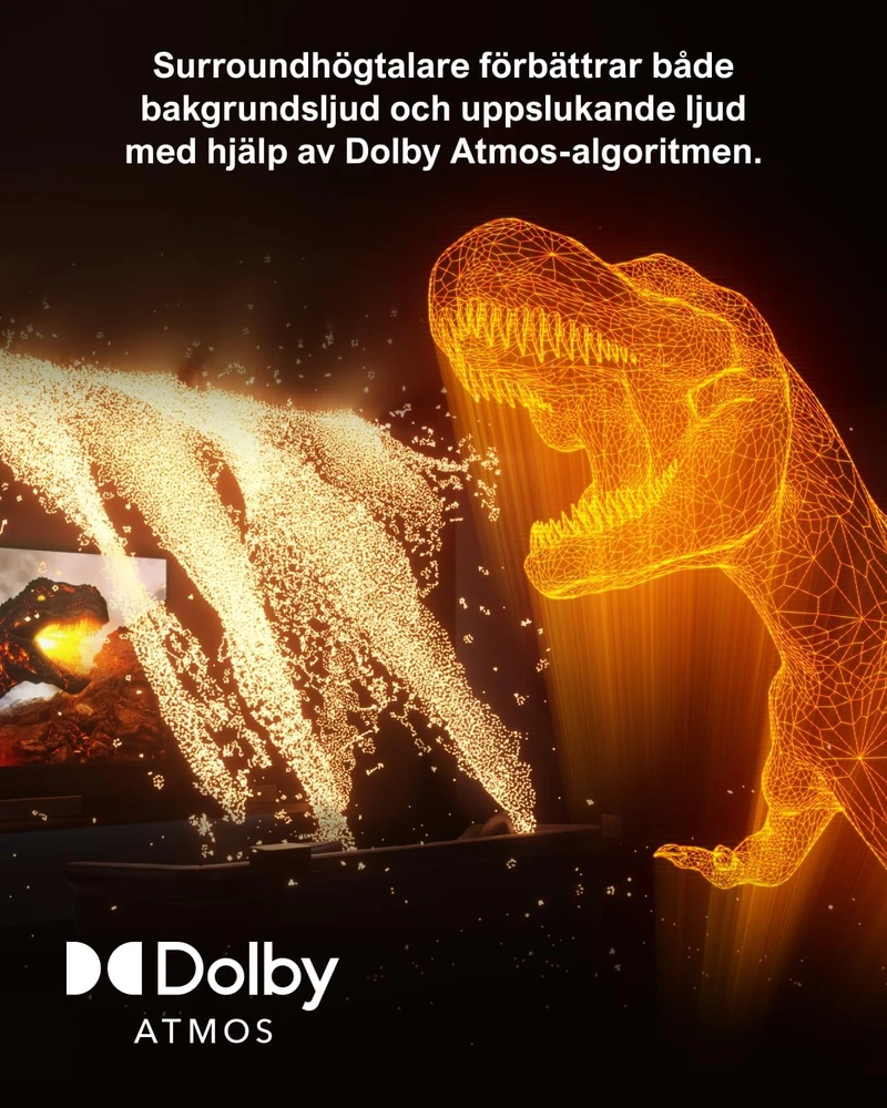 Namų kino sistema ULTIMEA 7.1 garso sistema su Dolby Atmos, 460 W, belaidžiu 6,5 colio žemųjų dažnių garsiakalbiu, 4 erdviniais garsiakalbiais, Poseidon D80