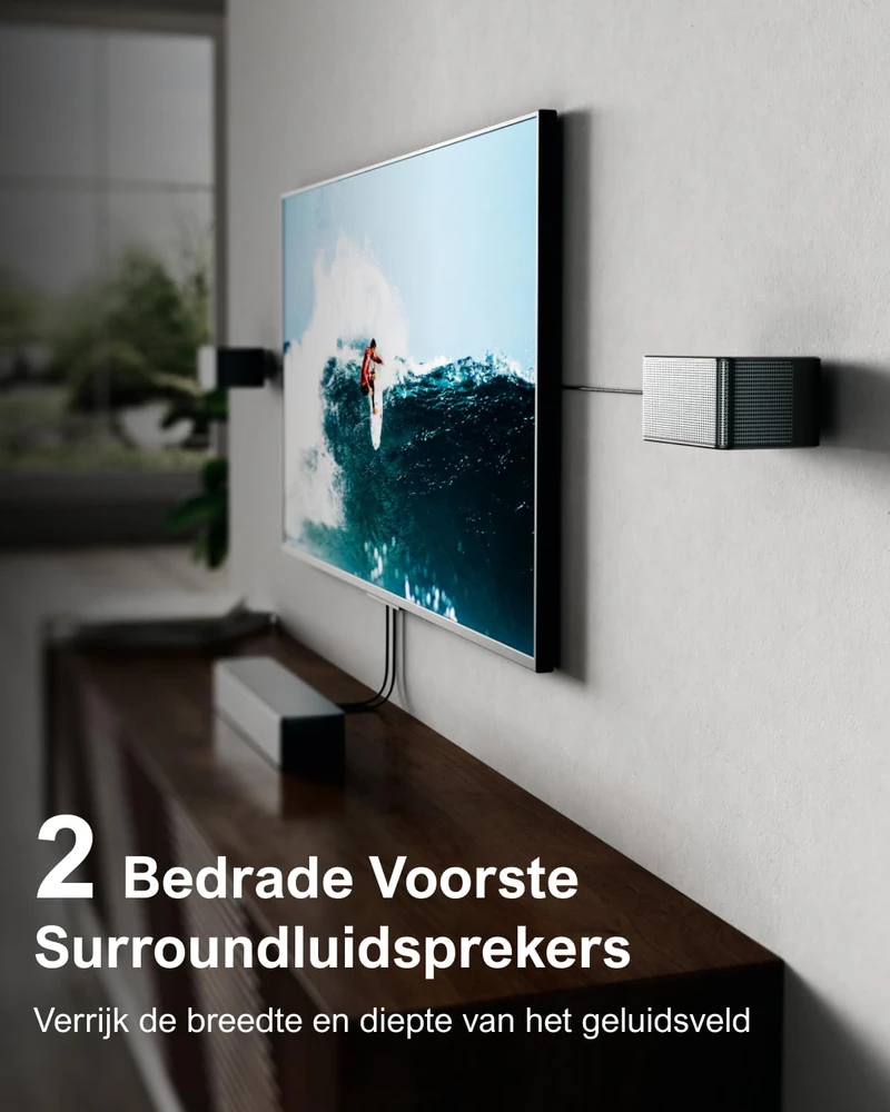 Namų kino sistema ULTIMEA 7.1 garso sistema su Dolby Atmos, 460 W, belaidžiu 6,5 colio žemųjų dažnių garsiakalbiu, 4 erdviniais garsiakalbiais, Poseidon D80