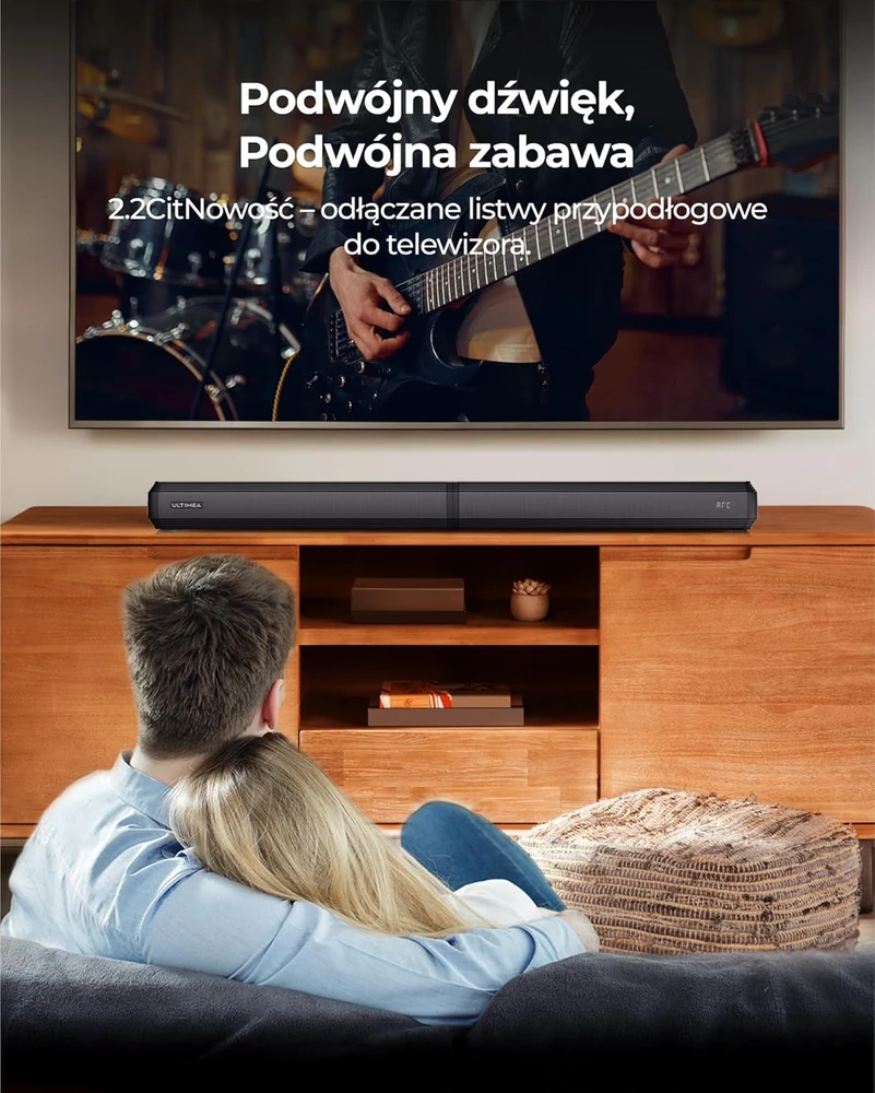 Namų kino sistema Ultimea garso juosta 2.2 kanalų, Bluetooth 5.3, HDMI ARC, EQ režimai, Apollo S40 Pro