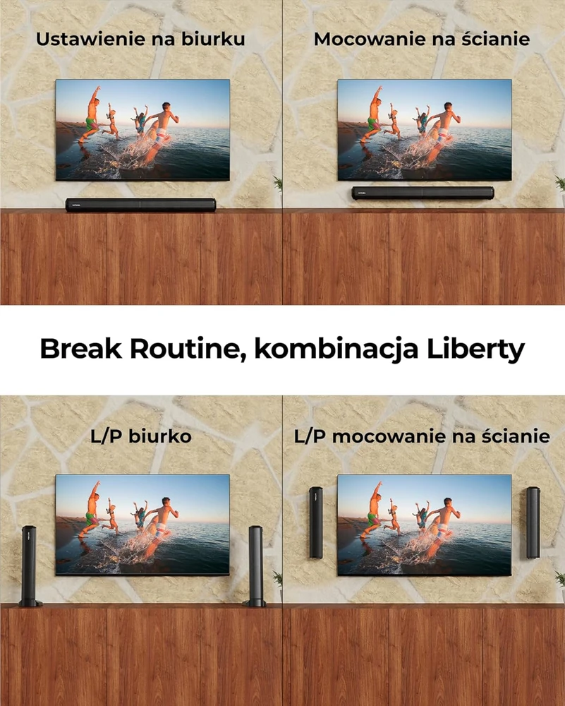 Namų kino sistema Ultimea garso juosta 2.2 kanalų, Bluetooth 5.3, HDMI ARC, EQ režimai, Apollo S40 Pro