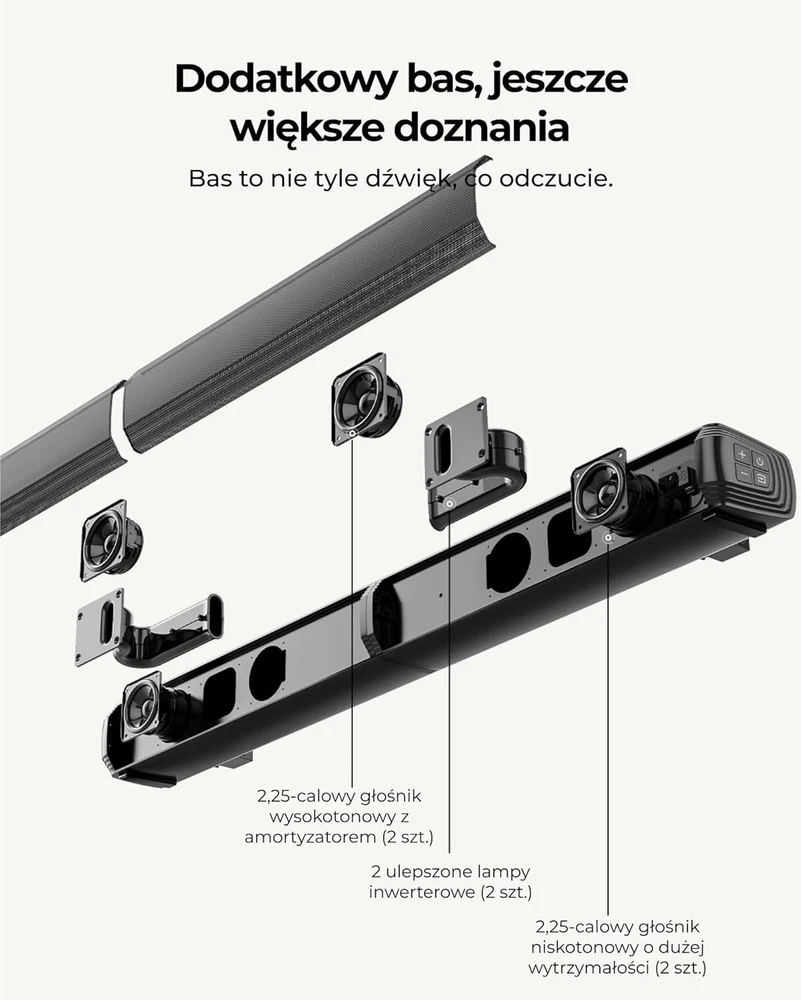 Namų kino sistema Ultimea garso juosta 2.2 kanalų, Bluetooth 5.3, HDMI ARC, EQ režimai, Apollo S40 Pro