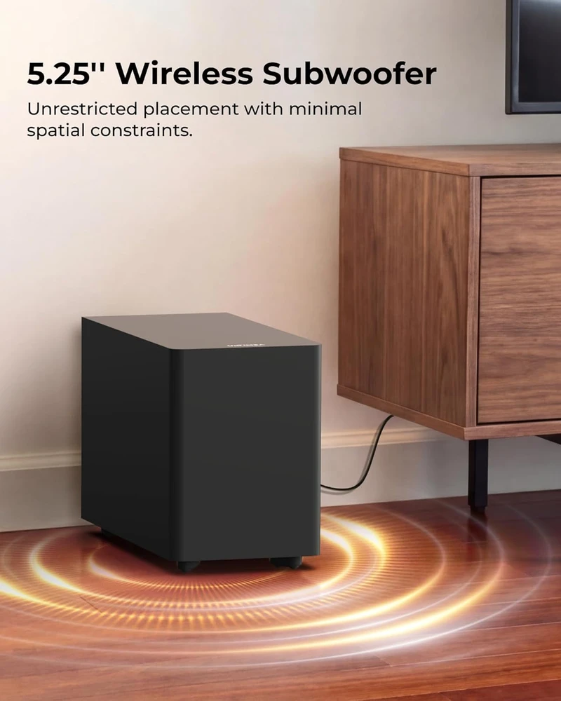 Namų kino sistema ULTIMEA garso juosta su belaidžiu žemųjų dažnių garsiakalbiu, Bluetooth 6.0, HDMI, 240 W, Poseidon M30