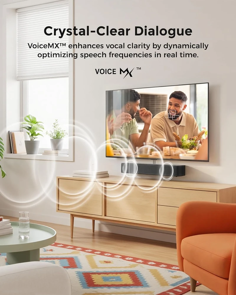 Namų kino sistema ULTIMEA garso juosta su integruotu žemųjų dažnių garsiakalbiu, 132 W, Bluetooth 5.4, 2.1 kanalo, Poseidon M20