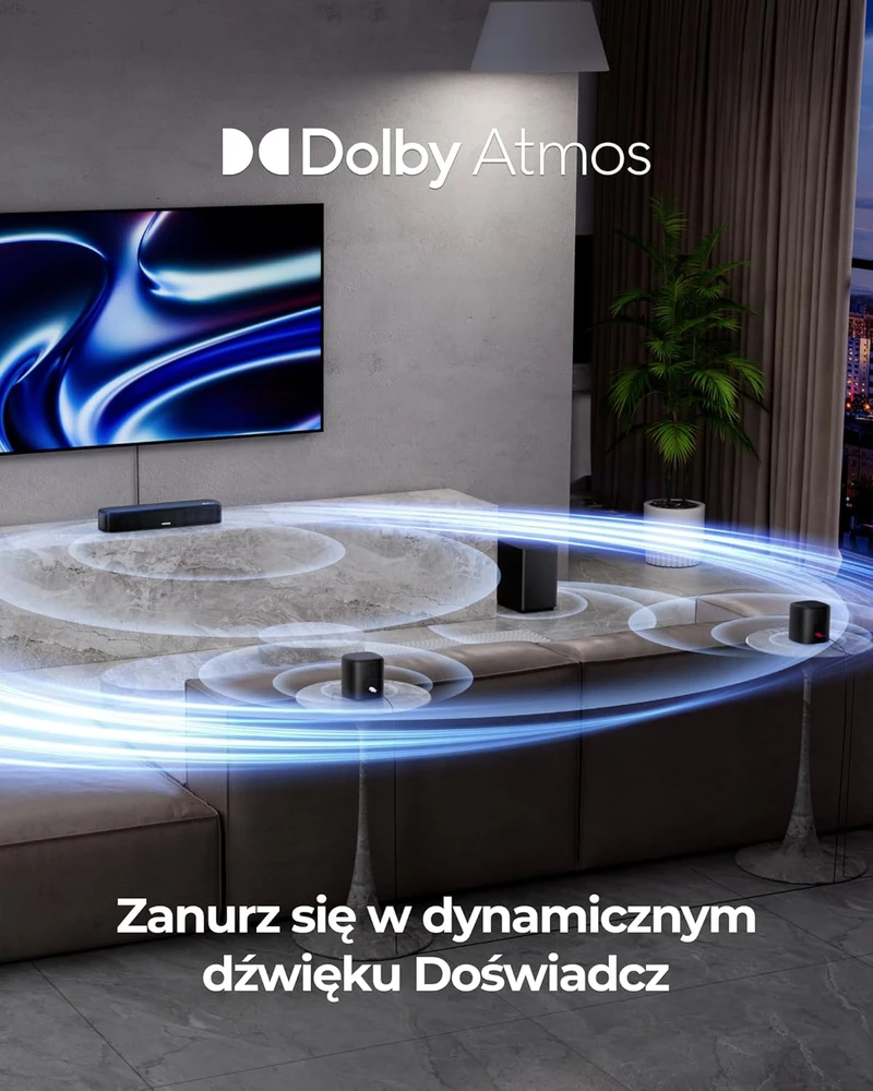 Namų kino sistema ULTIMEA garso kolonėlių sistema 5.1 Dolby Atmos, su žemųjų dažnių garsiakalbiu ir belaidžiais erdvinio garso garsiakalbiais, Aura A50 Pro