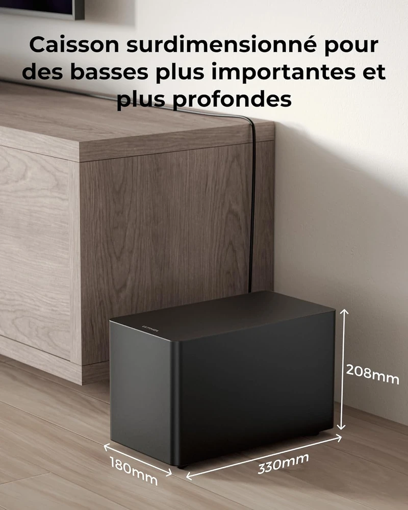 Namų kino sistema ULTIMEA garso projektorius su žemųjų dažnių garsiakalbiu, 340 W, 5.1 kan., Dolby Atmos, Bluetooth 5.4, Poseidon M60 Boom