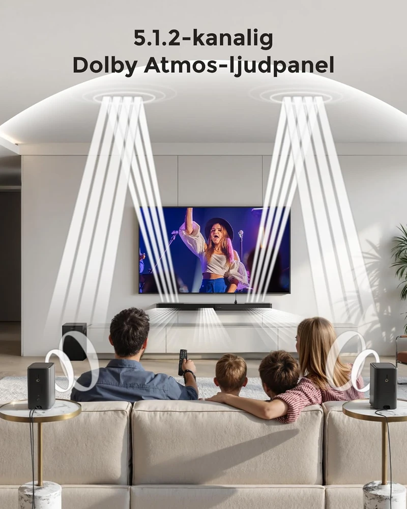 Namų kino sistema ULTIMEA namų kino garso sistema 5.1.2 su Dolby Atmos, belaidžiu žemųjų dažnių garsiakalbiu, 460 W, HDMI eARC, Bluetooth, Skywave F40 Boom