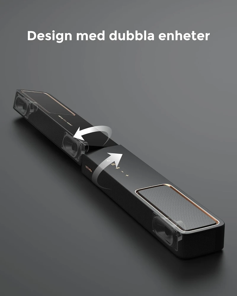 Namų kino sistema ULTIMEA namų kino garso sistema 5.1.2 su Dolby Atmos, belaidžiu žemųjų dažnių garsiakalbiu, 460 W, HDMI eARC, Bluetooth, Skywave F40 Boom