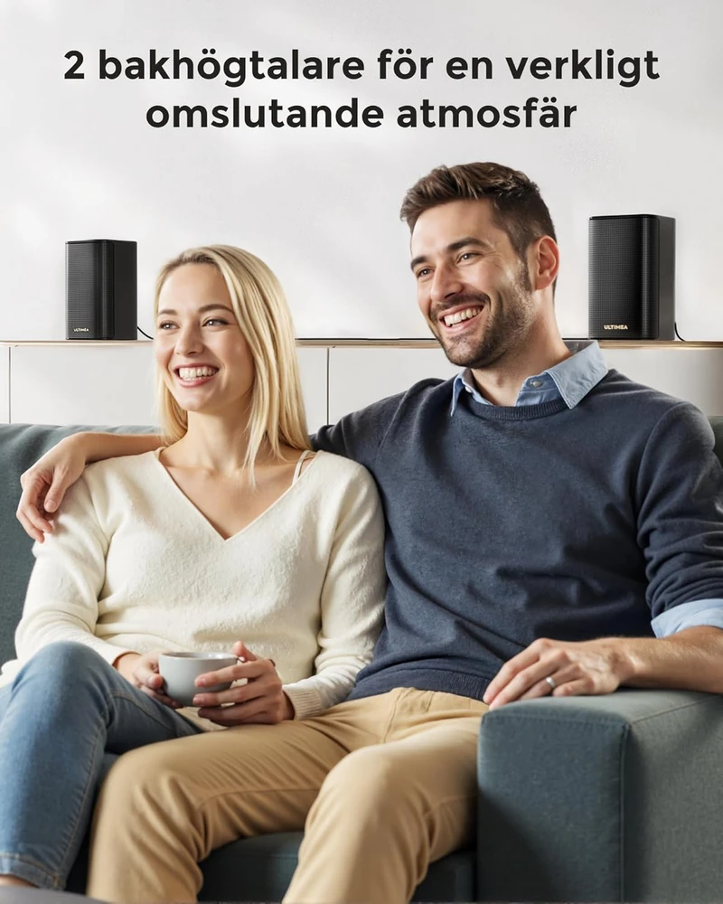 Namų kino sistema ULTIMEA namų kino garso sistema 5.1.2 su Dolby Atmos, belaidžiu žemųjų dažnių garsiakalbiu, 460 W, HDMI eARC, Bluetooth, Skywave F40 Boom