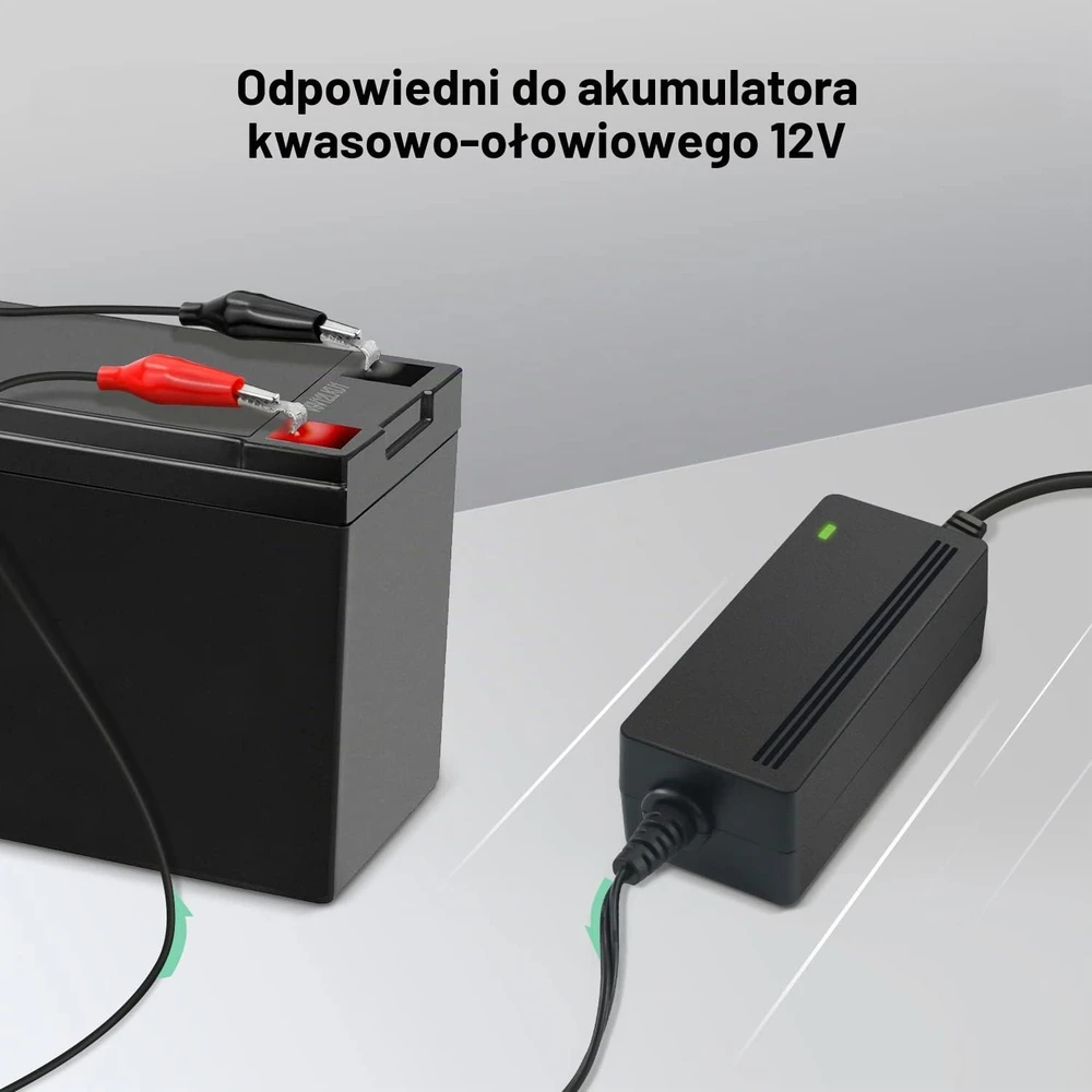 NASTIMA švino rūgštinių akumuliatorių įkroviklis 12 V 1,2 A su 235 cm laidu