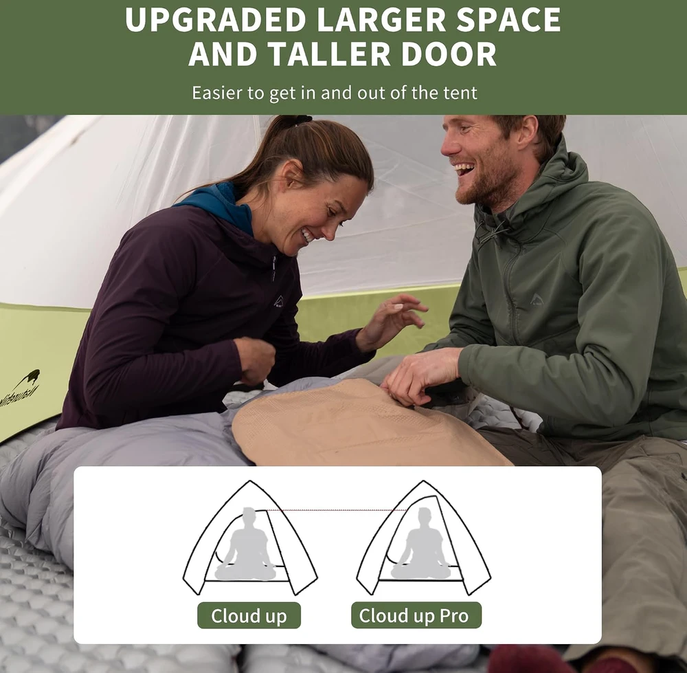Naturehike dvivietė lengva kupolinė palapinė Cloud Up Pro 2, 1,8kg, vandeniui atspari