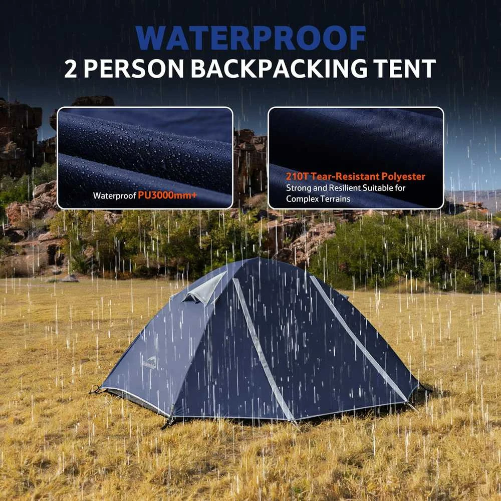 Naturehike kupolinė palapinė Bleik B 2–3 asmenims, 3 sezonų, 2 įėjimai, 2,55 kg