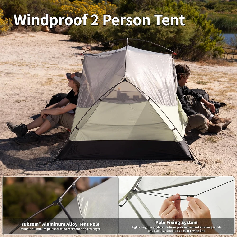 Naturehike Mongar Pro dvivietė ultralengva palapinė, 3 sezonų, vandeniui atspari, CNK2550WS037