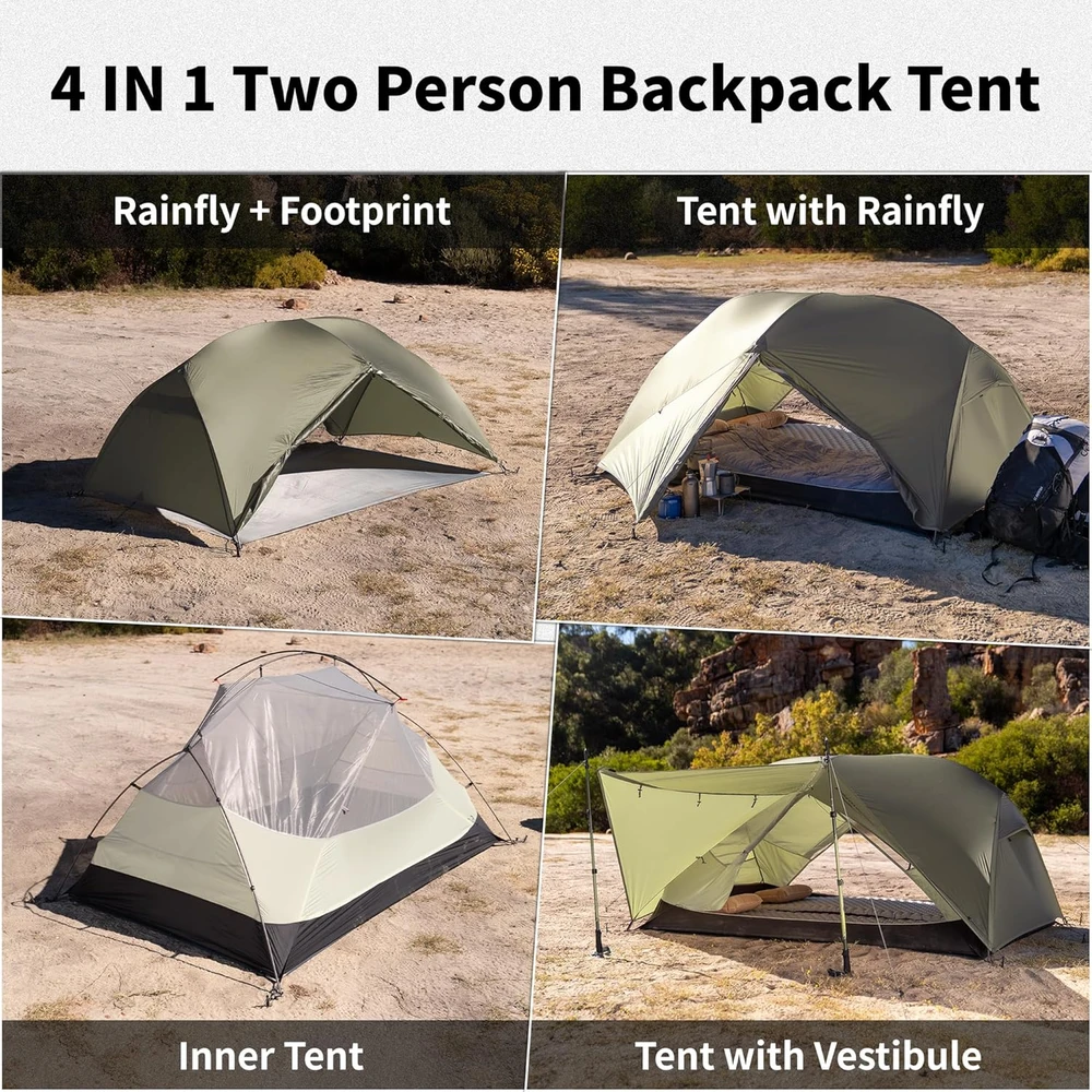 Naturehike Mongar Pro dvivietė ultralengva palapinė, 3 sezonų, vandeniui atspari, CNK2550WS037
