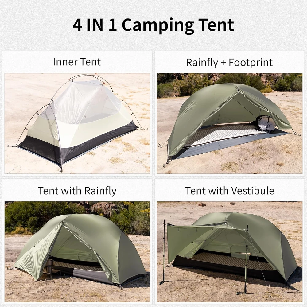 Naturehike palapinė Mongar Pro, 1,8kg, viena vieta, 3 sezonai, CNK2550WS037