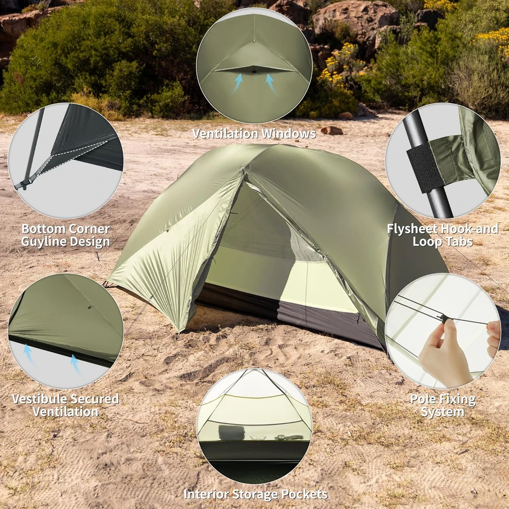 Naturehike palapinė Mongar Pro, 1,8kg, viena vieta, 3 sezonai, CNK2550WS037