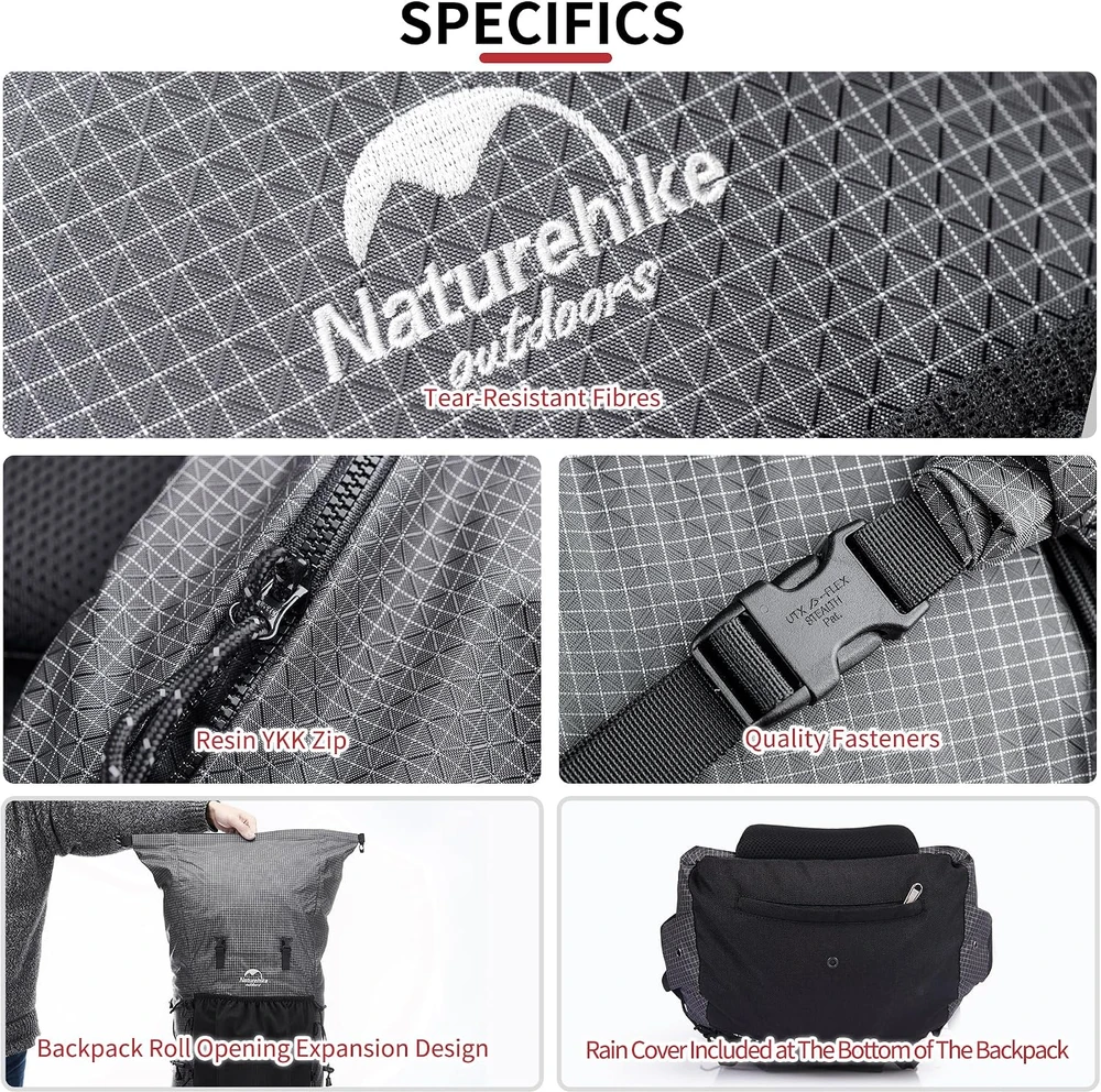 Naturehike turistinis kuprinės tipas su rėmu, 45 l talpa, vandeniui atsparus, NH19BP095