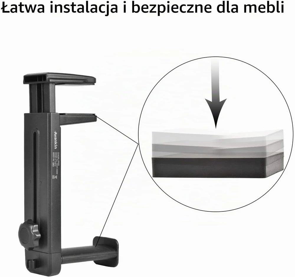 NEETTO ausinių laikiklis su staliniu stovu 2 viename, reguliuojamas, HDLP-HS906-BLK